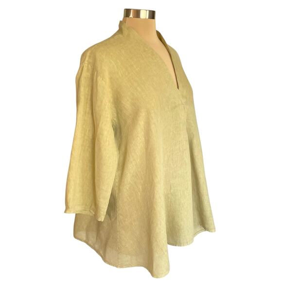 Cobblestone Living Sage Green Linen Tunic Sz XL Lagenlook Sustainable Breathable - Picture 5 of 6